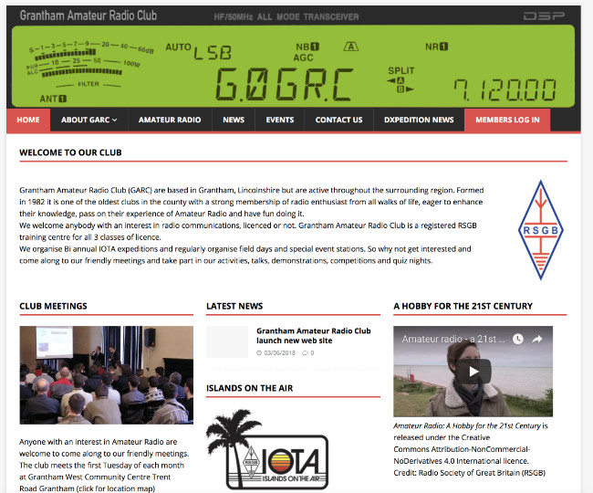 Grantham Amateur Radio Club launch new web site