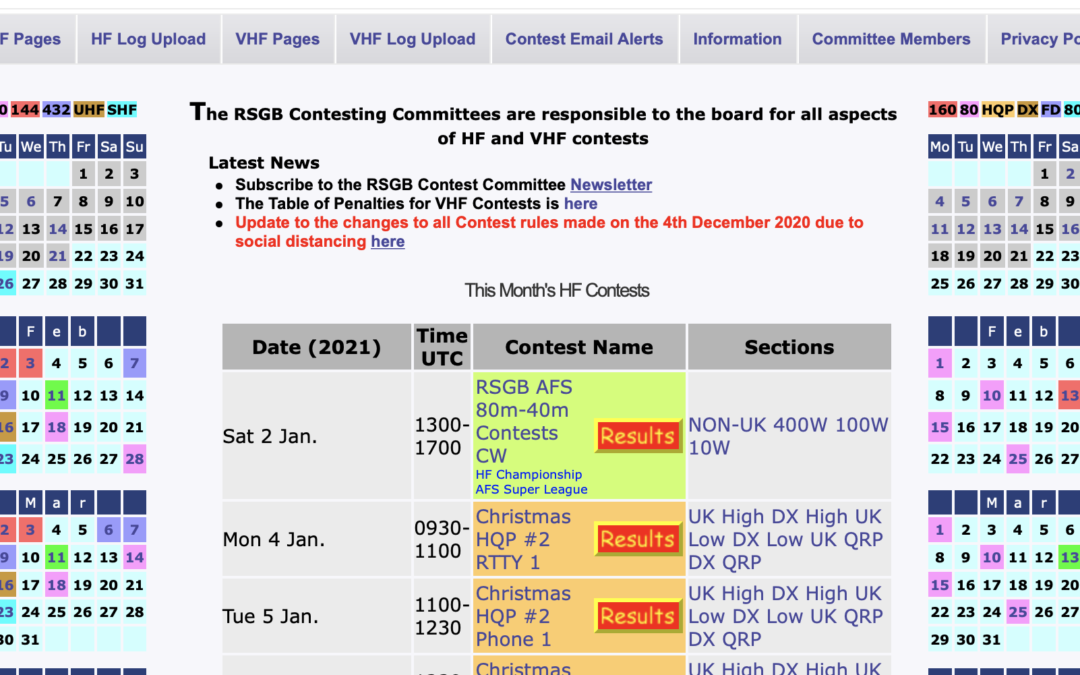 RSGB Club Contests 2021