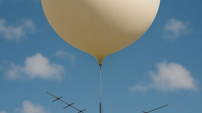 weather balloon with a radio antenna